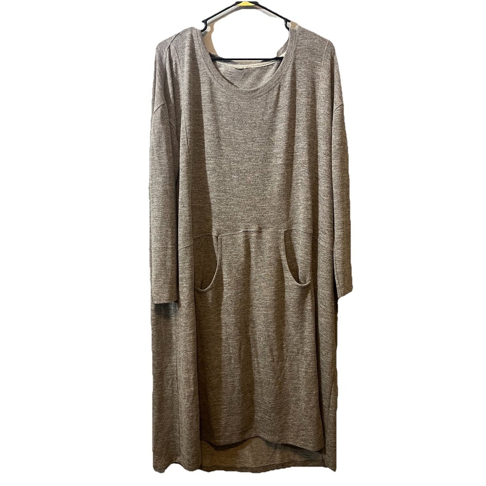 Saturday Sunday Anthropologie Heather Gray Knit Dress M/L Pockets Scandi Minimal